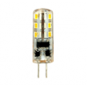 Лампа светодиод.G4 2Вт 12В 6400K JC 170Lm силикон/прозрачный LB-420 Feron