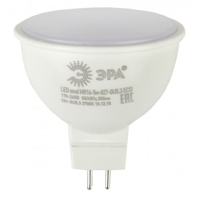 Лампа светодиод.GU5.3 5Вт 4000K 220/230В MR16 -5w-840-GU5.3 ЭРА ECO