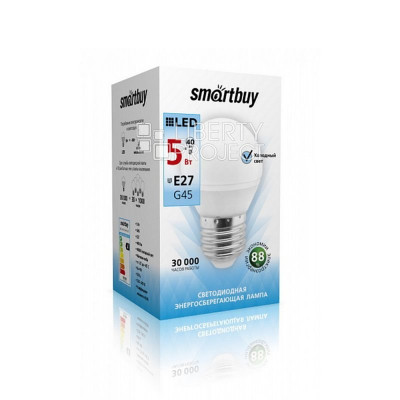 Лампа Smartbuy G45 7W 3000K E27 550Лм