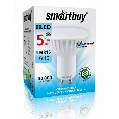 Лампа Smartbuy GU10 5W 4000К SBL-GU10-9_5-40K