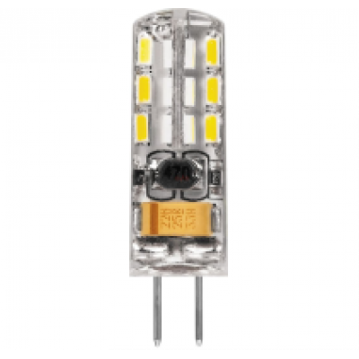 Лампа светодиод.G4 2Вт 12В 4000K JC 160Lm силикон/прозрачный LB-420 Feron