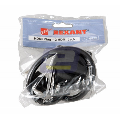 Переходник штекер HDMI - 2 гнезда HDMI провод REXANT