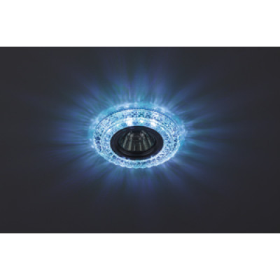 DK LD3 SL/WH+BL Светильник ЭРА декор cо светодиодной подсветкой( белый+голубой), прозрачный (50/1400
