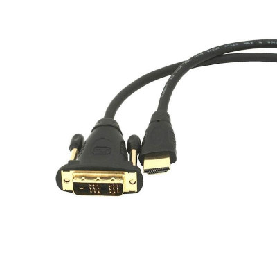 Кабель HDMI - DVI 1.8m GOLD Gembird черный CC-HDMI-DVI-6