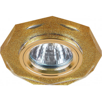 DK5 SHGD Светильник ЭРА декор стекло многогранник MR16,12V/220V, 50W, GU5,3 золотой блеск золото (50