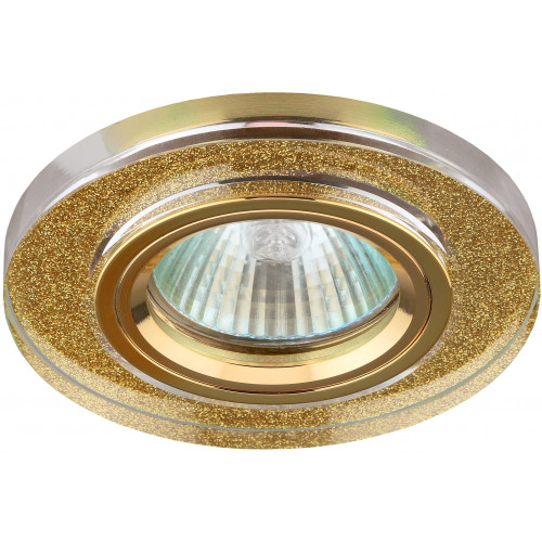 DK7 GD/SHGD Светильник ЭРА декор стекло круглое MR16,12V/220V, 50W, GU5,3 серебряный блеск золото (5
