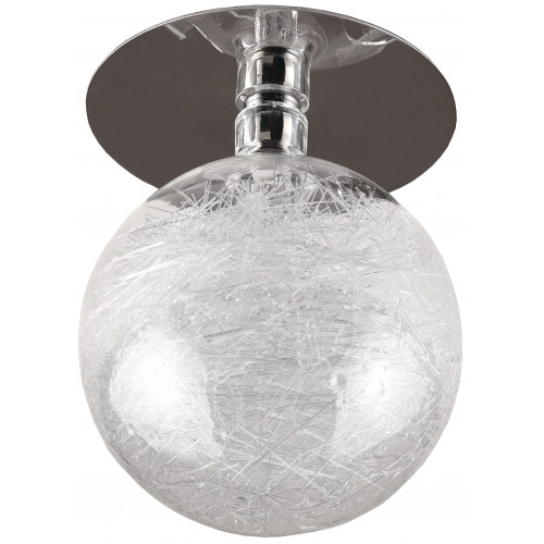DK14 CH/WH Светильник ЭРА декор "стеклянный шар с паутиной" G4,20W,12V, JC хром/прозрачный (50/400)