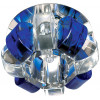 DK31 CH/WH/BL Светильник ЭРА декор "корона" G9,40W,220V, JCD хром/прозрачный/синий (50)