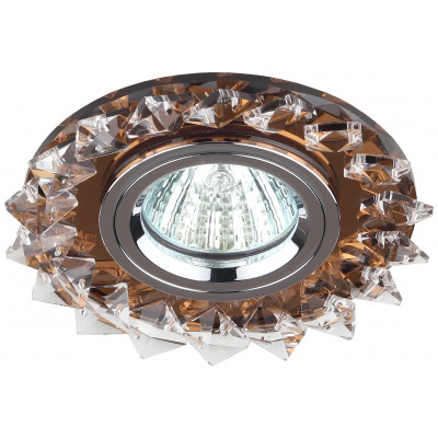 DK44 BR/WH/CH Светильник ЭРА декор "острые кристаллы" MR16,12V/220V, 50W, коричневый/прозрачный/хром