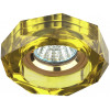 DK6 GD/YL Светильник ЭРА декор стекло объемный многогранник MR16,12V/220V, 50W, GU5,3 хром/желт (30/