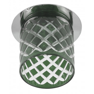 DK54 CH/GG Светильник ЭРА декор  cтекл.стакан "ромб" G9,220V, 40W, хром/серо-зеленый (3/30/840)