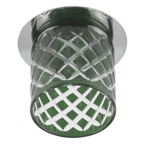 DK54 CH/GG Светильник ЭРА декор  cтекл.стакан "ромб" G9,220V, 40W, хром/серо-зеленый (3/30/840)