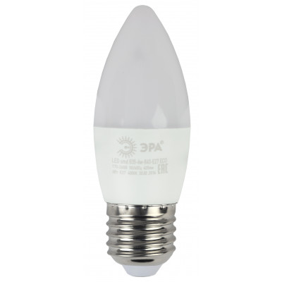 Лампа светодиод.СВЕЧА 6Вт E27 4000K ECO LED smd B35-6w-840-E27 ЭРА