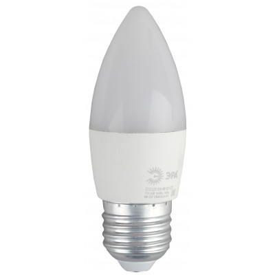 Лампа светодиод.СВЕЧА 8Вт E27 2700K ECO LED smd B35-8w-827-E27 ЭРА