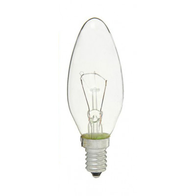 Лампа ДС 60W E14 свеча прозрачная, цветная гофра (Калашниково)