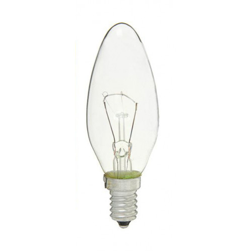 Лампа ДС 60W E14 свеча прозрачная, цветная гофра (Калашниково)