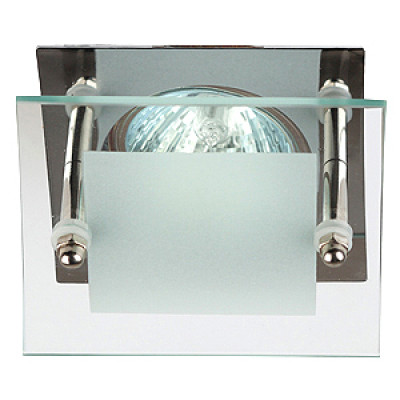 KL16  CH Светильник ЭРА литой  "с квадратным  стеклом" MR16,12V/220V, 50W хром (5/100/1200)