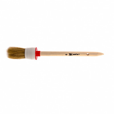 Кисть круглая № 6 (30 мм) натуральная щетина, деревянная ручка MTX
