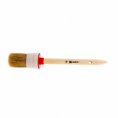 Кисть круглая №10 (40 мм), натуральная щетина, деревянная ручка// MTX