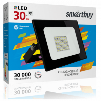 Smartbuy прожектор св/д 30W(1600lm) FL SMD LIGHT 6500K 6К 152x105x30 180-240V IP65  SBL-FLLight-30-6