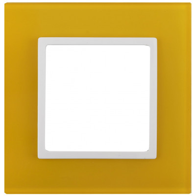 14-5101-21 ЭРА Рамка на 1 пост, стекло, Эра Elegance, жёлтый+бел (10/50/1800)