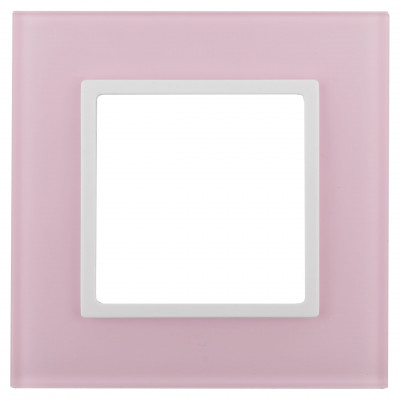14-5101-30 ЭРА Рамка на 1 пост, стекло, Эра Elegance, розовый+бел (10/50/1800)