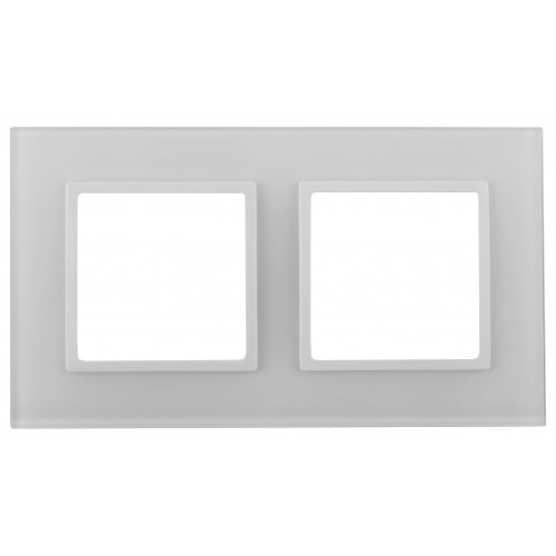 14-5102-01 ЭРА Рамка на 2 поста, стекло, Эра Elegance, белый+бел (5/50/1200)