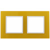 14-5102-21 ЭРА Рамка на 2 поста, стекло, Эра Elegance, жёлтый+бел (5/50/1200)