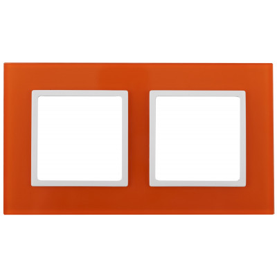 14-5102-22 ЭРА Рамка на 2 поста, стекло, Эра Elegance, оранжевый+бел (5/50/1200)