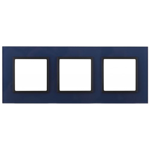 14-5103-29 ЭРА Рамка на 3 поста, стекло, Эра Elegance, синий+антр (5/25/900)