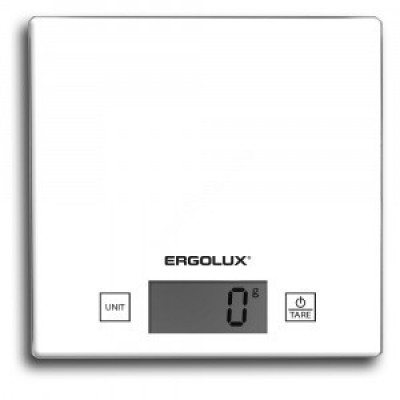 Весы кухон. эл. ERGOLUX ELX-SK01-С03 серые, до 5 кг, 15*15см, ЖК дисплей, 1xCR2032  84591