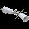 Ecola переходник вилка-патрон E27 на шарнире 360°/180°  45мм без выключателя Белый APF7TWEAY