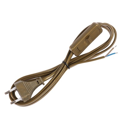 Feron Сетевой шнур с выключателем, 230V 1.9м золото, KF-HK-1 23051