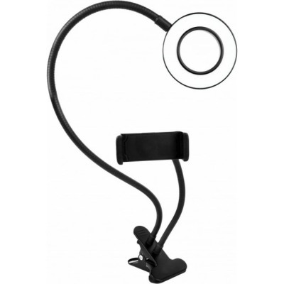Кольцевая лампа KD-848 C02 7W(200lm) 3-4-6K пульт, USB, прищепка, держатель Camelion 