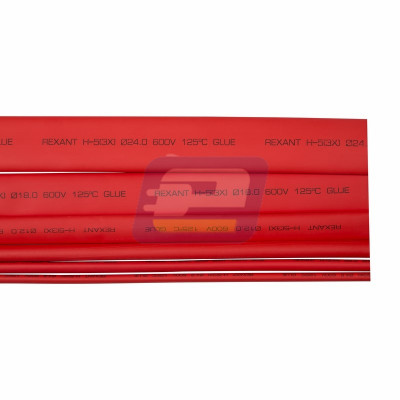 Термоусадка клеевая 9,0 / 3,0 мм, красная (упак. 10 шт. по 1 м)  REXANT