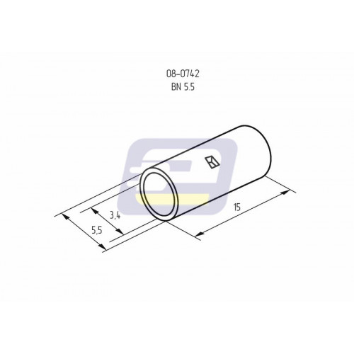 Соединительная гильза L-15 мм 4-6 мм² (ГМЛ (DIN) 6) REXANT