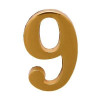 Цифра дверная АЛЛЮР "9" на клеевой основе золото
