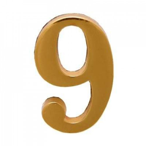 Цифра дверная АЛЛЮР "9" на клеевой основе золото