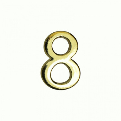 Цифра дверная АЛЛЮР "8" на клеевой основе золото
