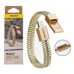 Кабель microUSB AWEI CL-86 Gold Браслет