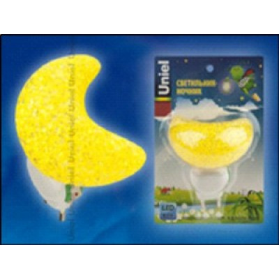 Светильник-ночник Месяц желтый 0.1Вт 1LED 220V пластик с выкл. Uniel 