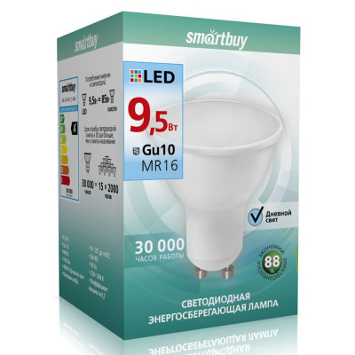 Лампа Smartbuy GU10 9.5W 3000K 760Лм