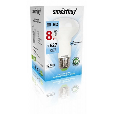 Лампа Smartbuy R63 8W 3000K E27 600Лм