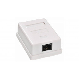 Розетка компьютерная внешняя 1х RJ-45 8контактов белая TDM