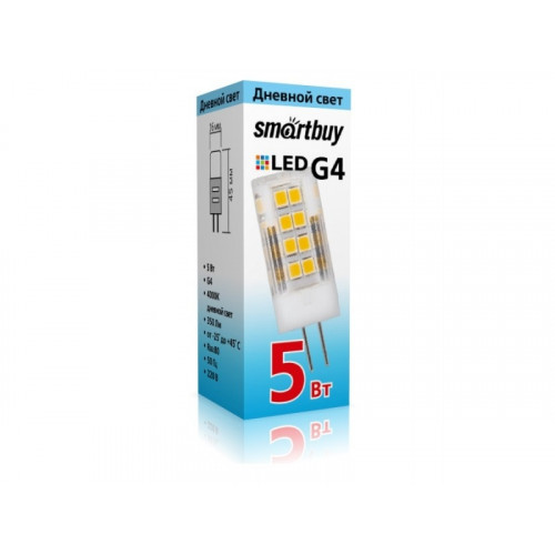 Лампа SmartBuy JD 5Вт 4000K G4 220В 350Лм 