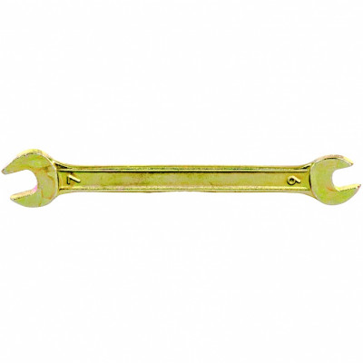 Ключ рожковый 6х7мм желтый цинк Сибртех	