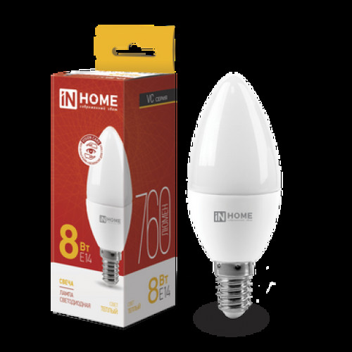 ASD/inHome VC свеча C37 E14 8W(600lm) 3000К 3K (без пульсации) 0426