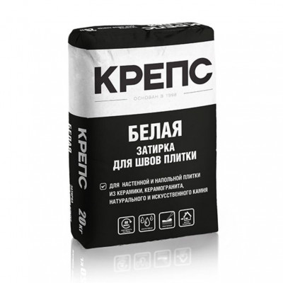 КРЕПС Затирка влагостойкая белая (20кг)