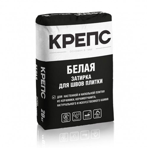 КРЕПС Затирка влагостойкая белая (20кг)