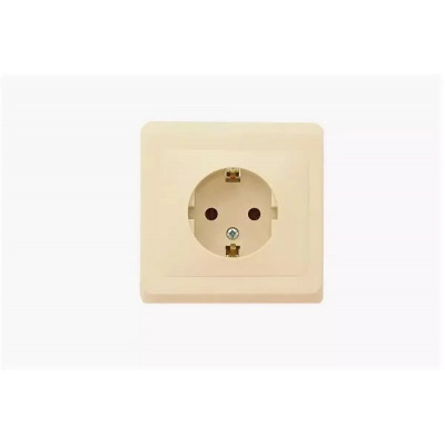Этюд Розетка 1 м с/з бежевая РС16-003К Schneider Electric